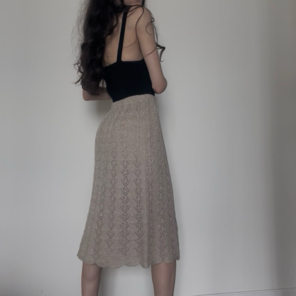 Vintage Cream Knit Skirt